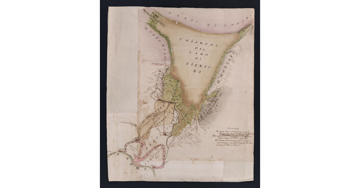 [Pianta del chiarore del lago di Bientina e beni adiacenti]