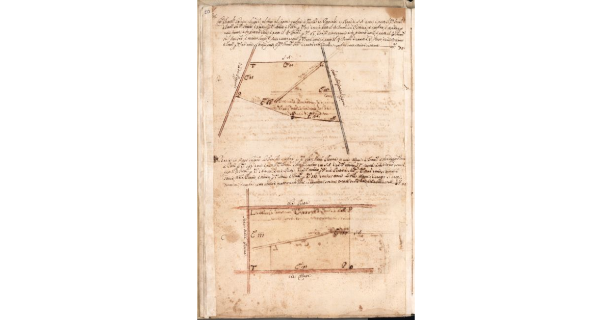 [Piante dei terreni assegnati al caporale Bartolomeo Gardini ed alla Badia de’ Magi nel piano di Bibbona]