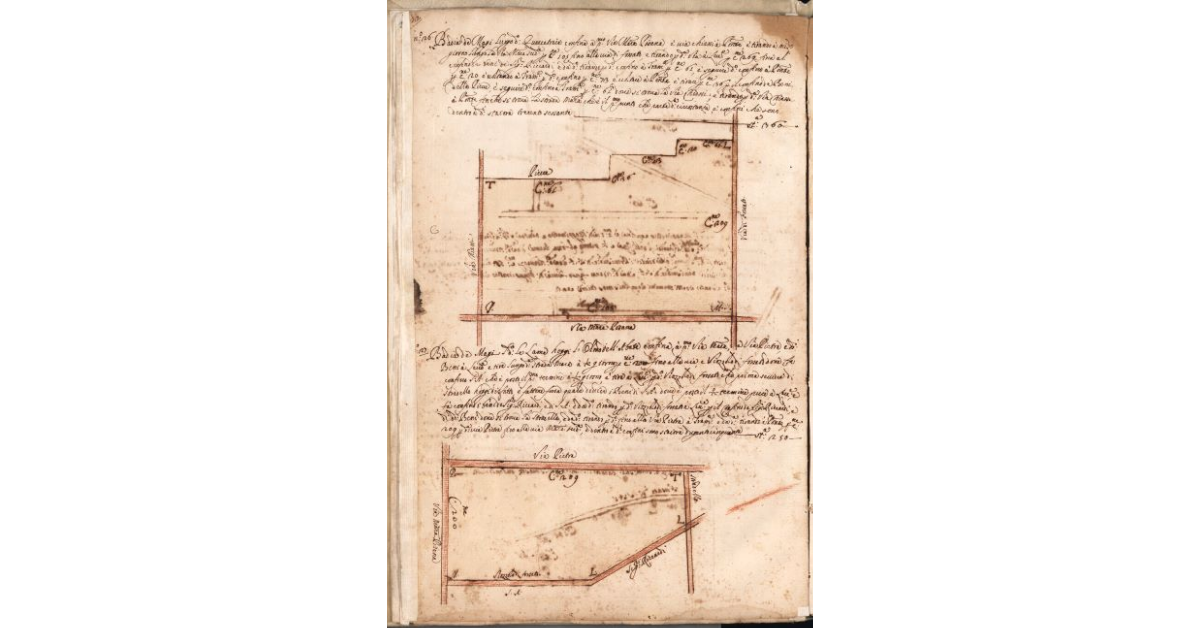 [Piante dei terreni assegnati alla Badia de’ Magi nel piano di Bibbona]