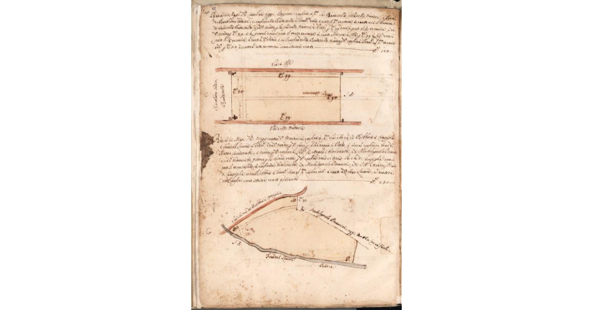 [Piante dei terreni assegnati alla Badia de’ Magi nel piano di Bibbona]