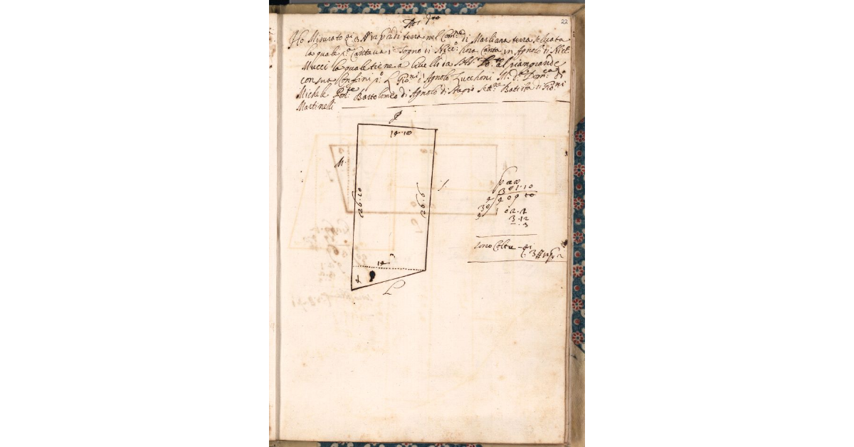 [Appezzamento di terreno tenuto a livello da Agnolo di Niccolò Mucci nella comunità di Marliana]