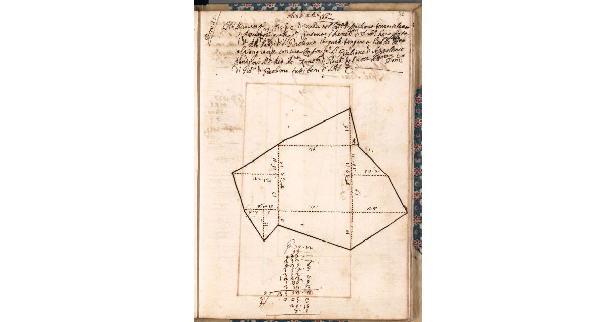 [Appezzamento di terreno tenuto a livello dai RR. Padri di S. Girolamo nella comunità di Marliana]