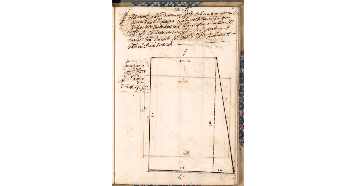 [Appezzamento di terreno tenuto a livello da Pellegrino di Roccho Martinelli nella comunità di Marliana]