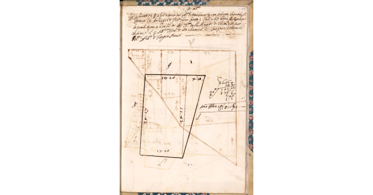 [Appezzamento di terreno tenuto a livello da Valerio di Leone Pellegrini nella comunità di Marliana]