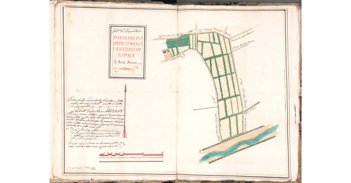 Pianta del podere d'Arno Vecchio di sopra