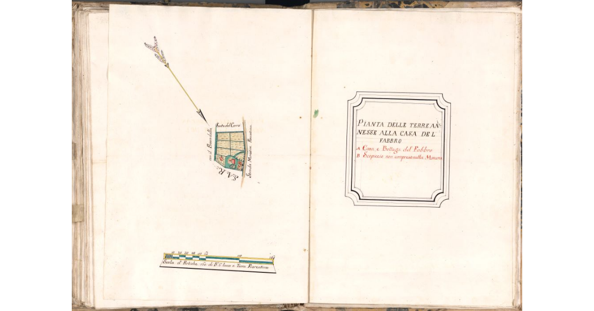 Pianta delle terre annesse alla casa del fabbro