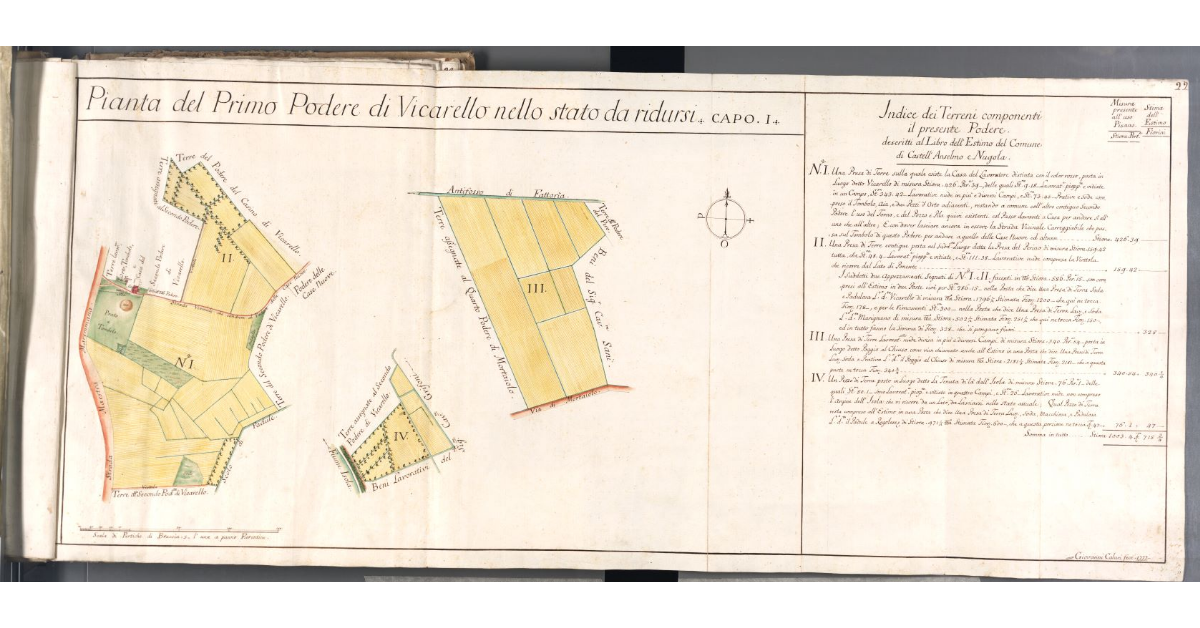 Pianta del Primo Podere di Vicarello nello stato da ridursi