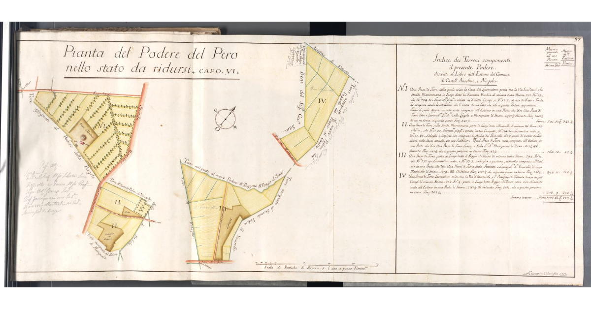 Pianta del Podere del Pero nello stato da ridursi