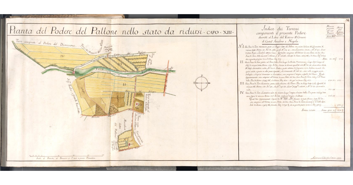 Pianta del Podere del Pallone nello stato da ridursi