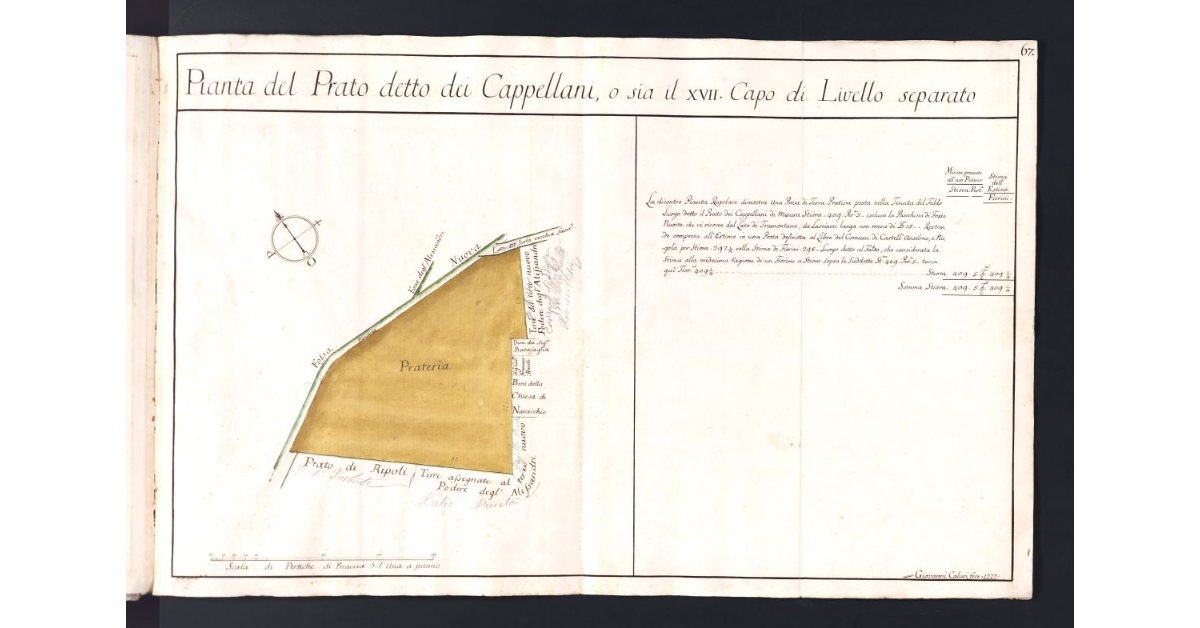 Pianta del Prato detto dei Cappellani, o sia il XVII Capo di Livello separato