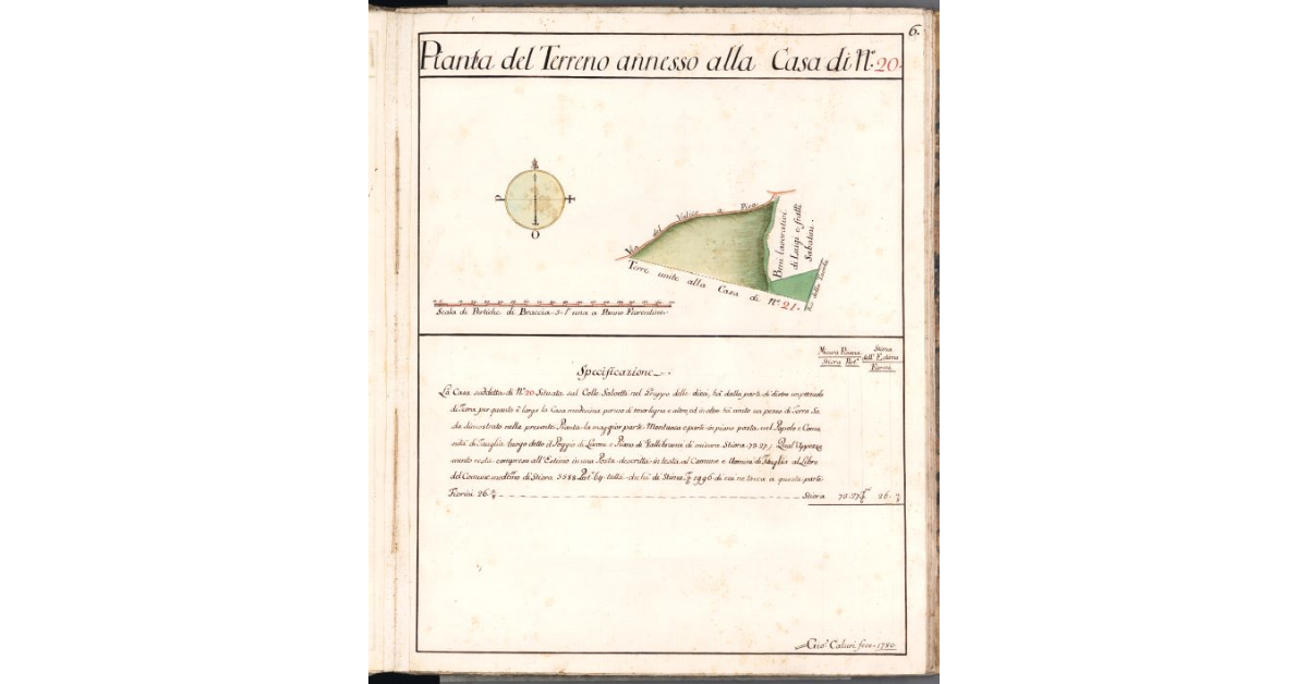 Pianta del Terreno annesso alla casa di N. 20