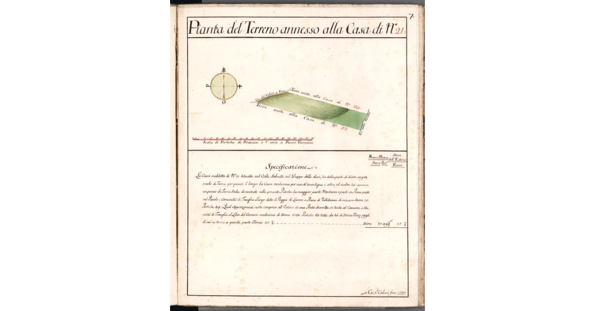 Pianta del Terreno annesso alla Casa di N. 21