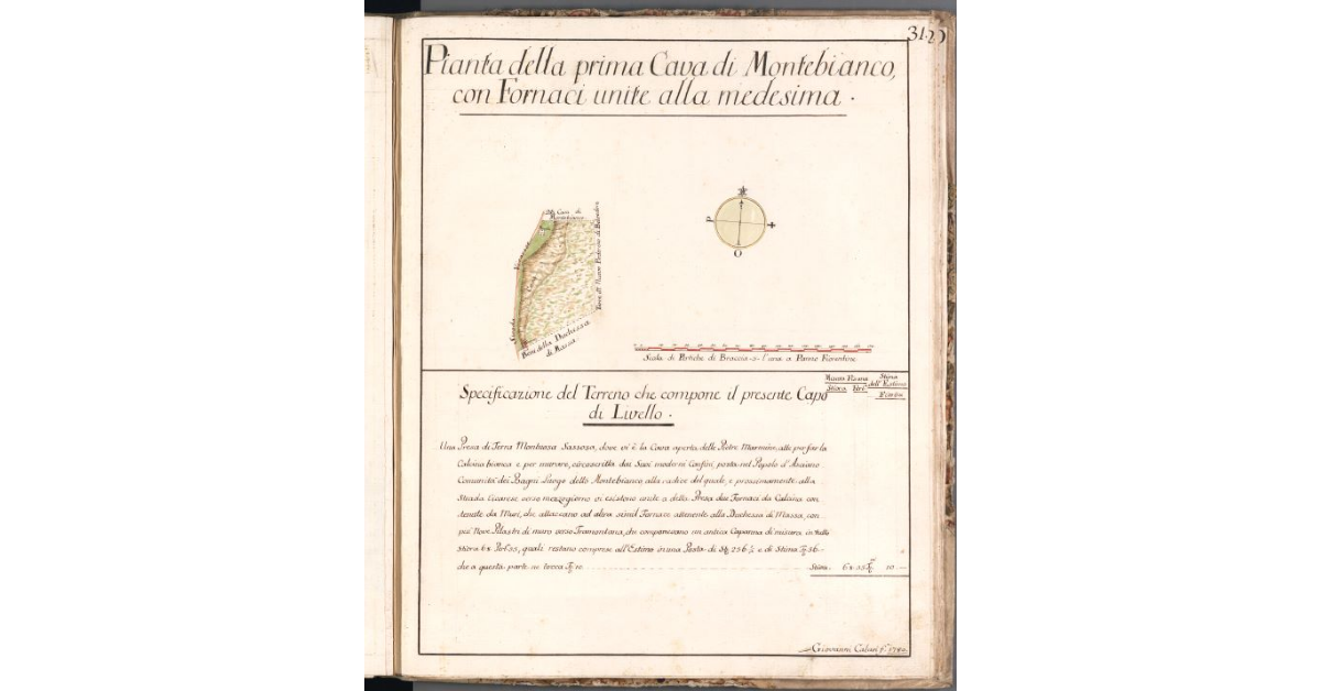Pianta della prima Cava di Montebianco, con Fornaci unite alla medesima