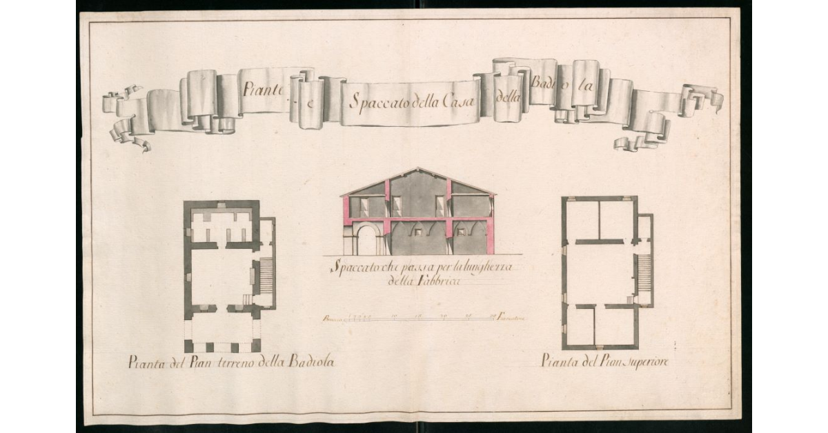 Pianta e spaccato della casa della Badiola