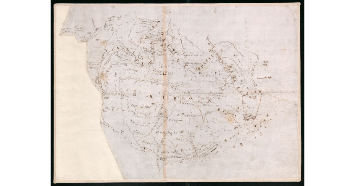 [Mappa di una sezione collinare del territorio di Bibbona]