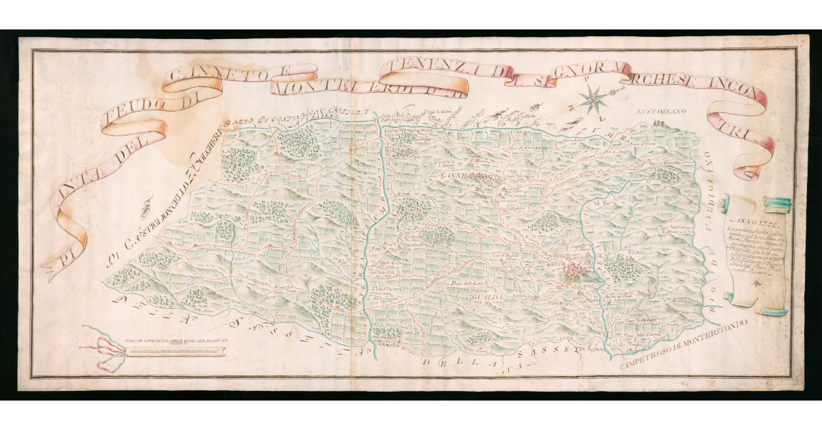 Pianta del Feudo di Canneto e Monteverdi di attenenza del Signor Marchese Incontri
