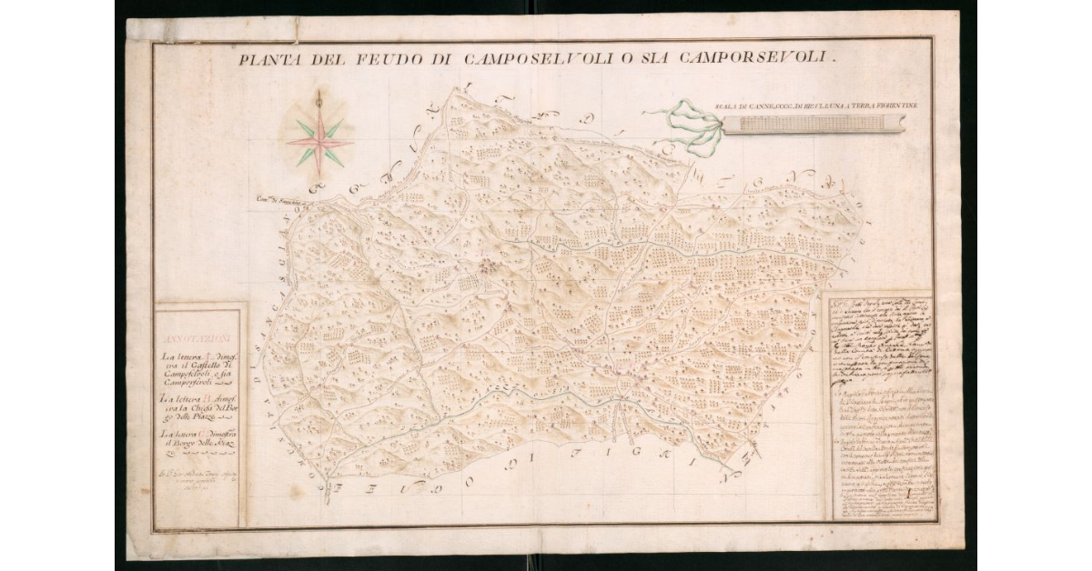 Pianta del feudo di Camposelvoli o sia Camposervoli