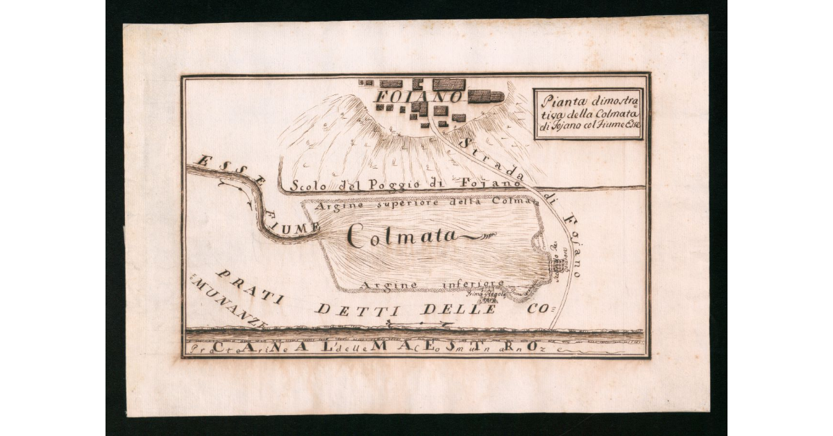 Pianta dimostrativa della Colmata di Fojano col Fiume Esse