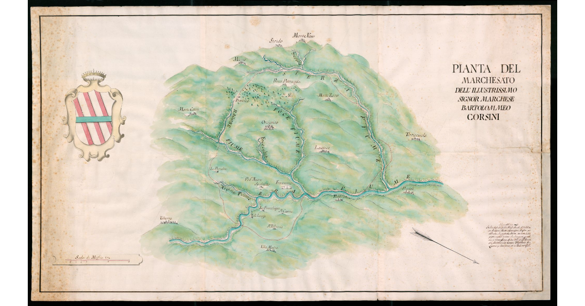Pianta del Marchesato [di Laiatico e Orciatico] dell'Illustrissimo Signor Marchese Bartolommeo Corsini