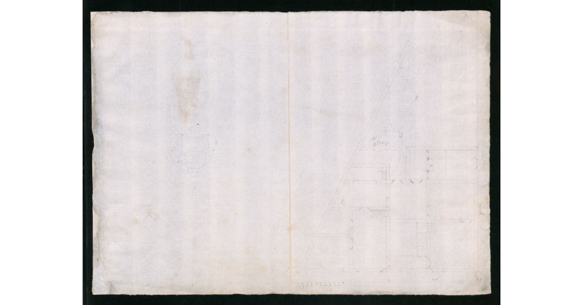 [Sbozzo di pianta della villa di S. Martino con progetto di sopraelevazione]