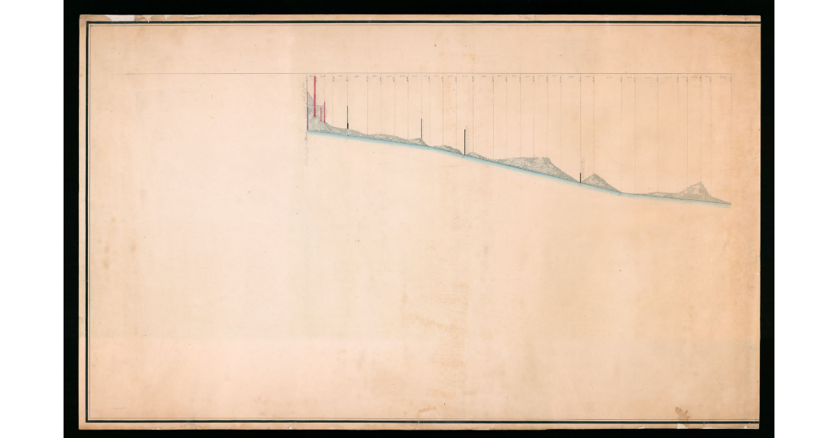 [Carta particolare raffigurante il profilo altimetrico di un tratto del fiume Arno]