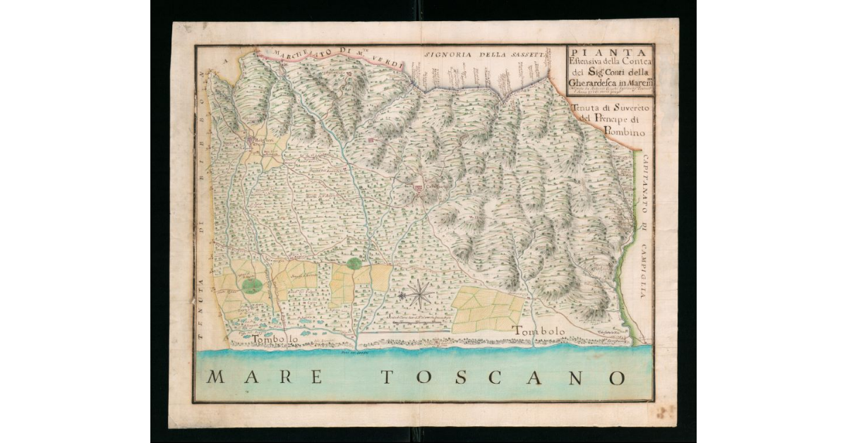 Pianta estensiva della Contea de Signori Conti della Gherardesca in Maremma