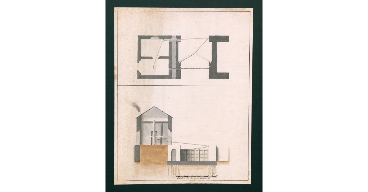 [Profilo della "cateratta del sostegno" e del mulino di Grosseto]