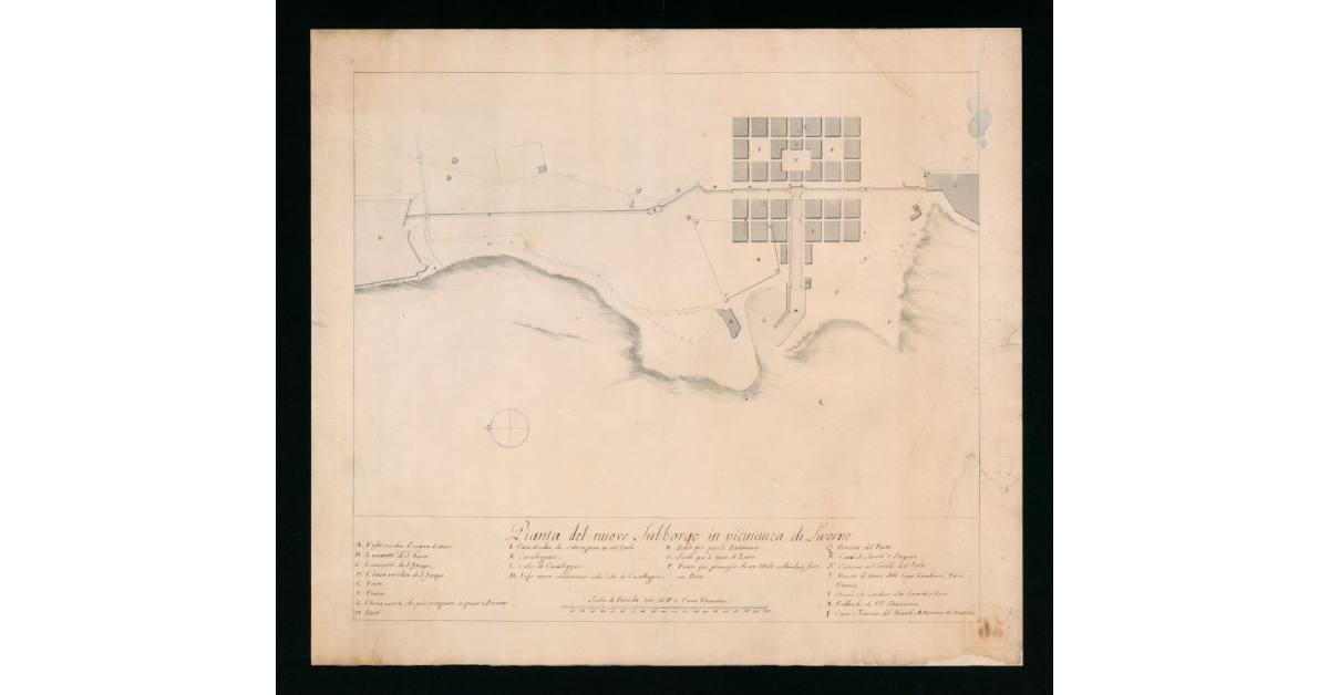 Pianta del nuovo Subborgo in vicinanza di Livorno
