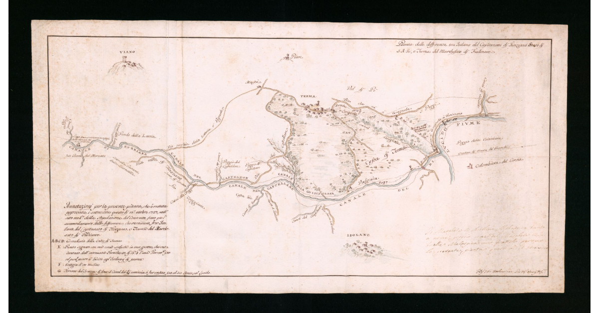Pianta delle differenze tra Isolano del Capitanato di Fivizzano Stato di S.A.R., e Terma del Marchesato di Fosdinovo