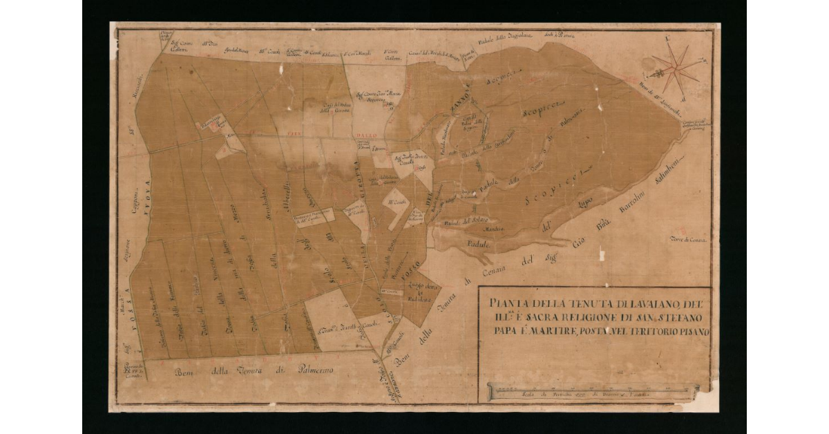 Pianta della Tenuta di Lavaiano dell'Ill.ma e Sacra religione di San Stefano Papa e Martire posta nel territorio pisano