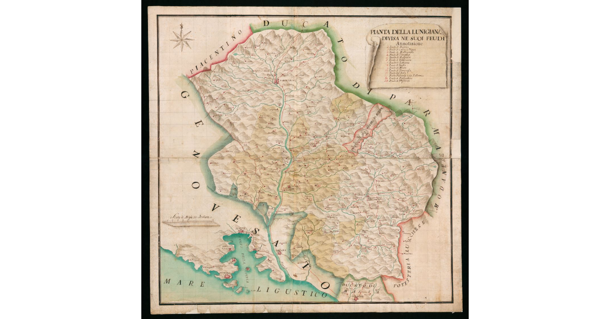 Pianta della Lunigiana divisa nei suoi Feudi