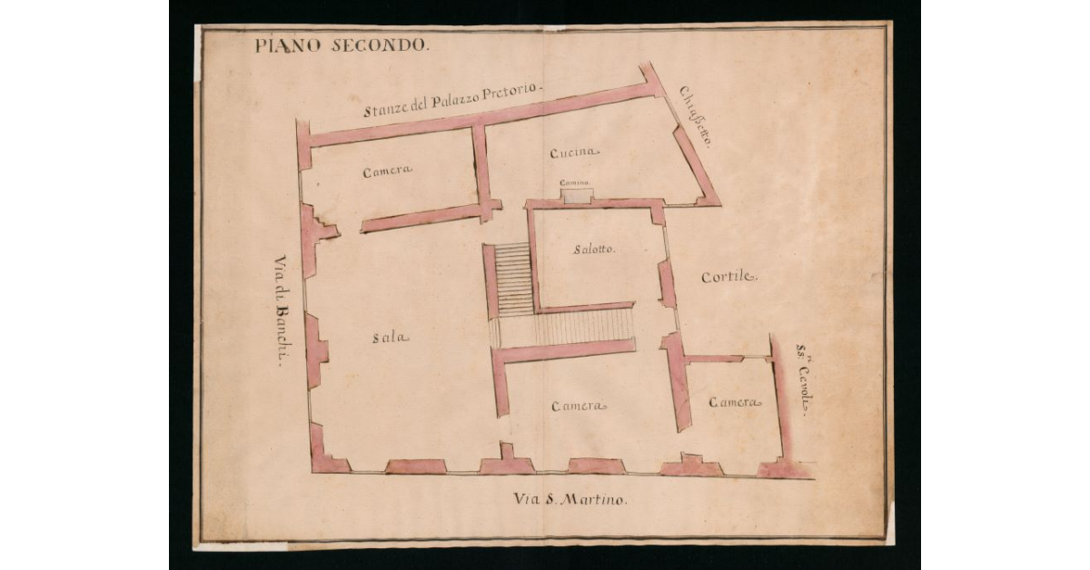 [Pianta del "piano secondo" della casa dei signori Mastiani di Pisa]