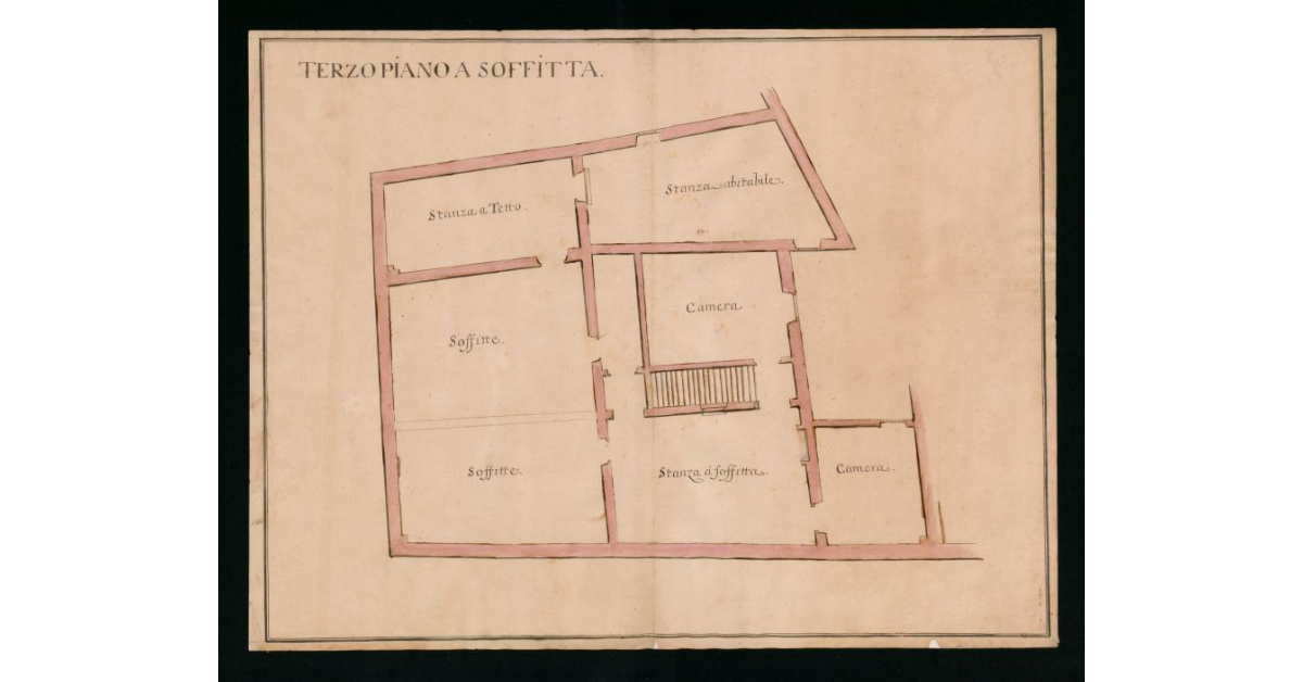 Terzo piano a soffitta [della Casa dei signori Mastiani di Pisa]