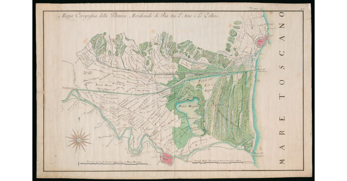 Mappa corografica della Pianura Meridionale di Pisa tra l'Arno e le Colline