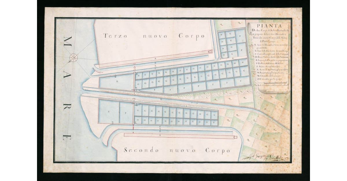 [Pianta di due corpi di Saline Bastardi che si propone di fare tra il secondo e terzo del nuovi Corpi delle Saline di Portoferrajo]