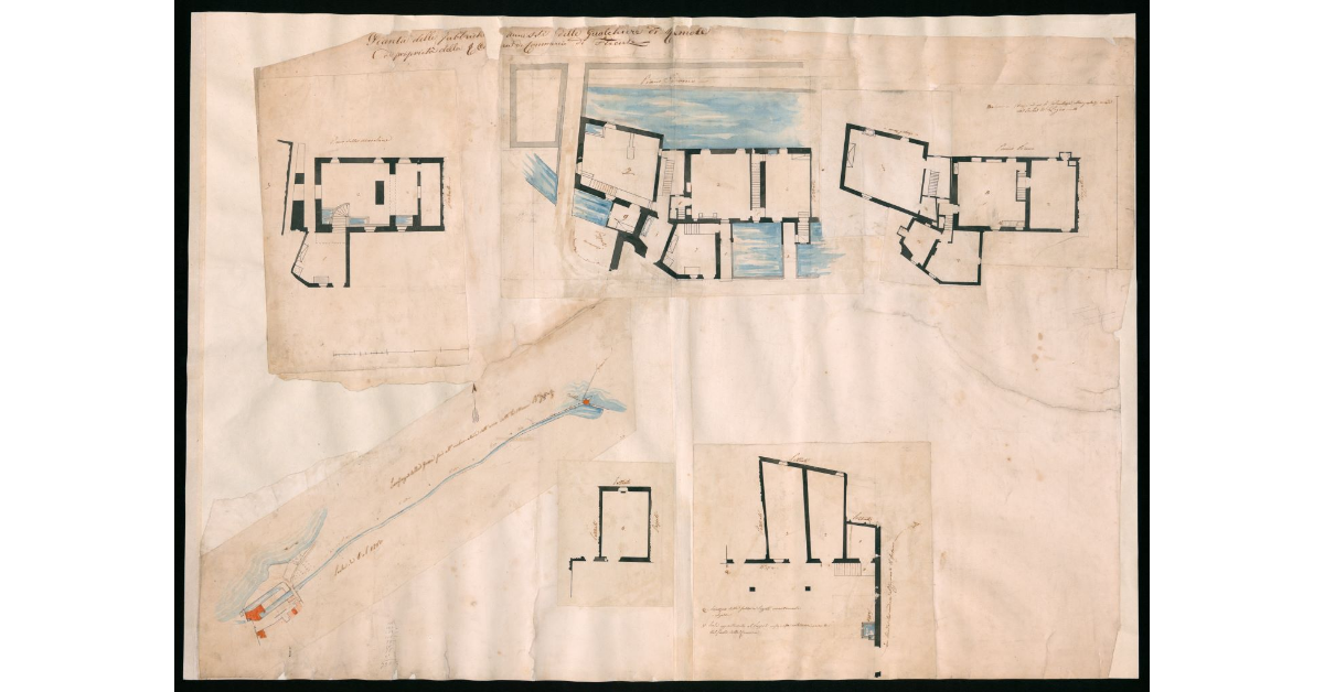 Pianta delle fabbriche ed annessi delle Gualchiere di Remole di proprietà della Camera di Commercio di Firenze