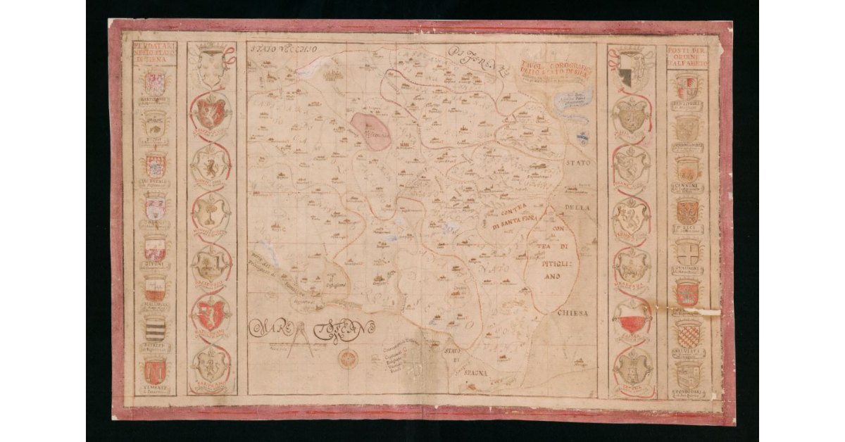Tavola corografica dello Stato di Siena distinta ne Capitanati di Giustizia e ne gl' altri inferiori Tribunali
