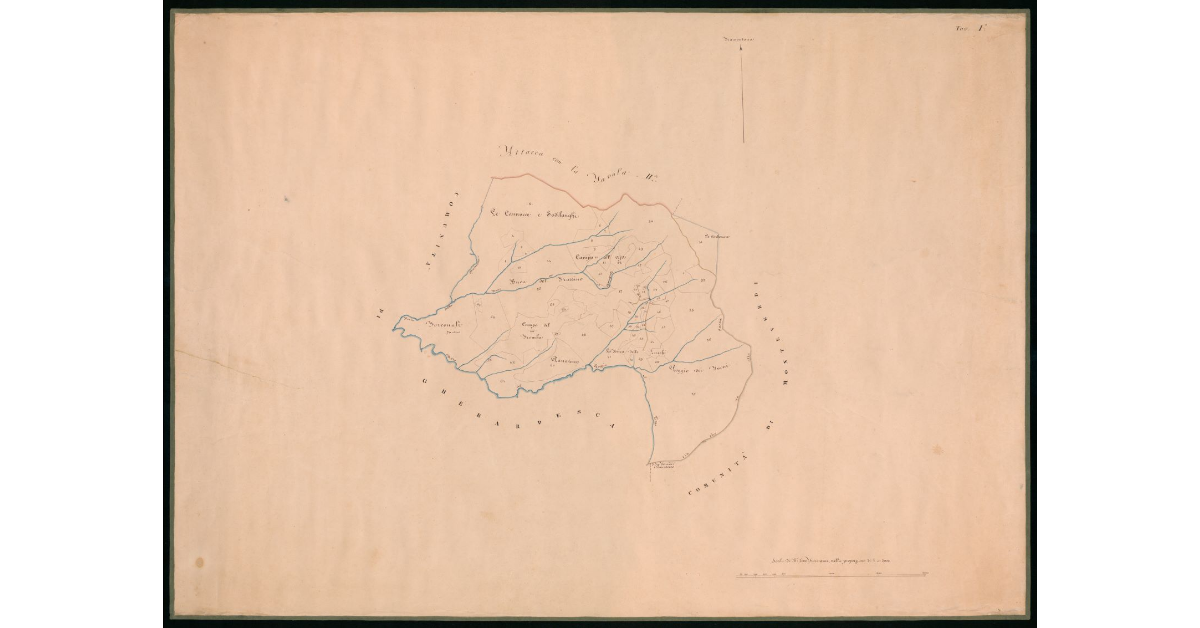 [Tavola relativa alla bandita di proprietà della I. e R. Amministrazione delle Miniere e Fonderie del Ferro ubicata intorno alla Sassa nel comune di Pomarance]