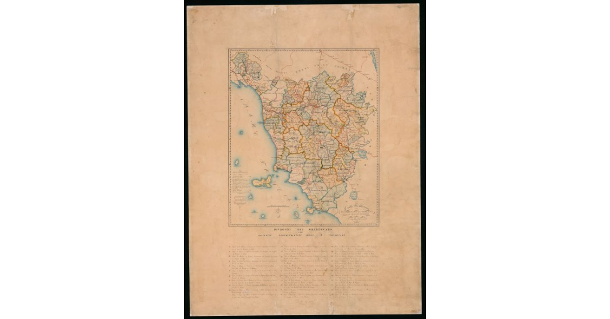 Carta geometrica del Granducato di Toscana divisa per Circondari