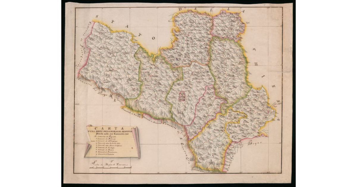 Carta di una parte della Romagna Granducale divisa nelle sue comunità