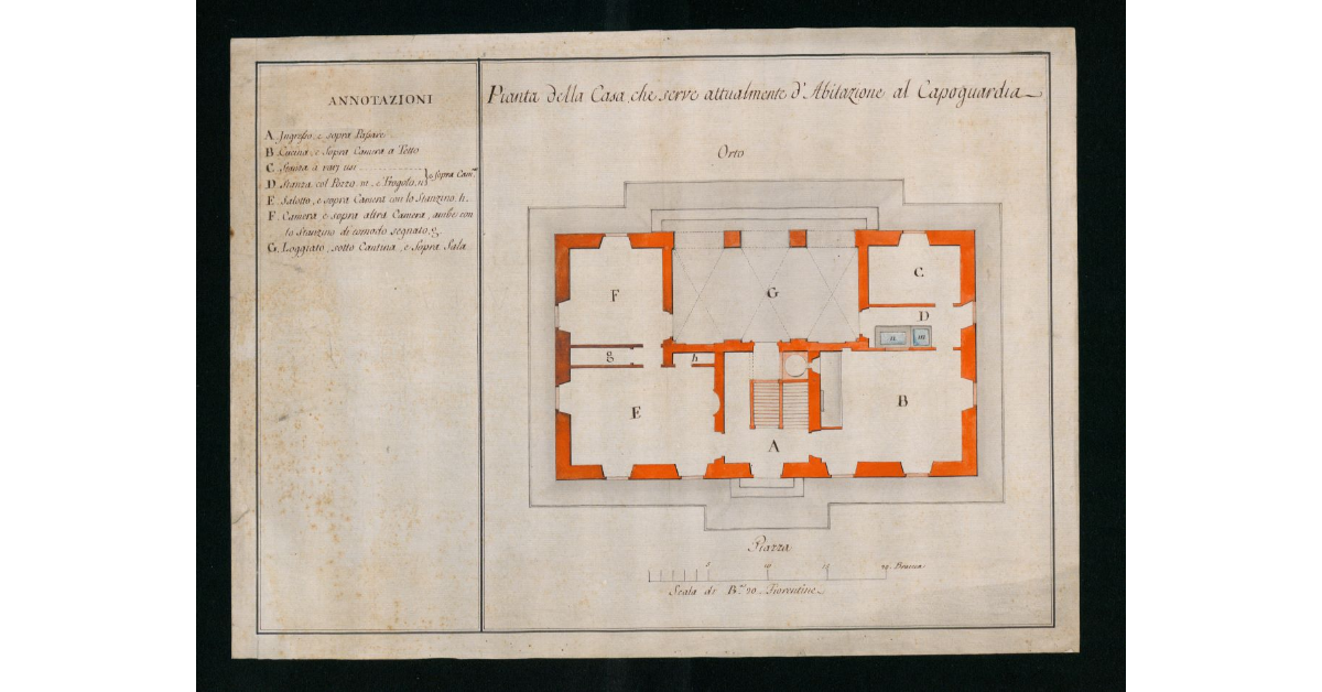 Pianta della casa che serve attualmente d'abitazione al capoguardia