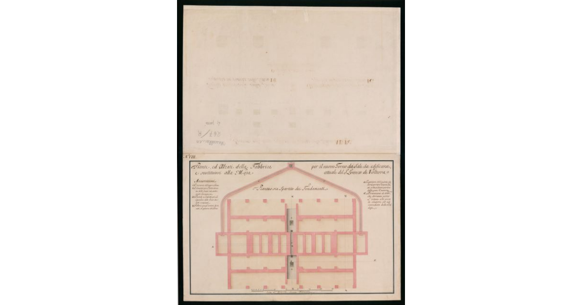 Piante ed alzati della fabbrica per il nuovo Forno da Sale da edficarsi e sostituirsi alla Moja attuale del S. Lorenzo di Volterra. Pianta VIII