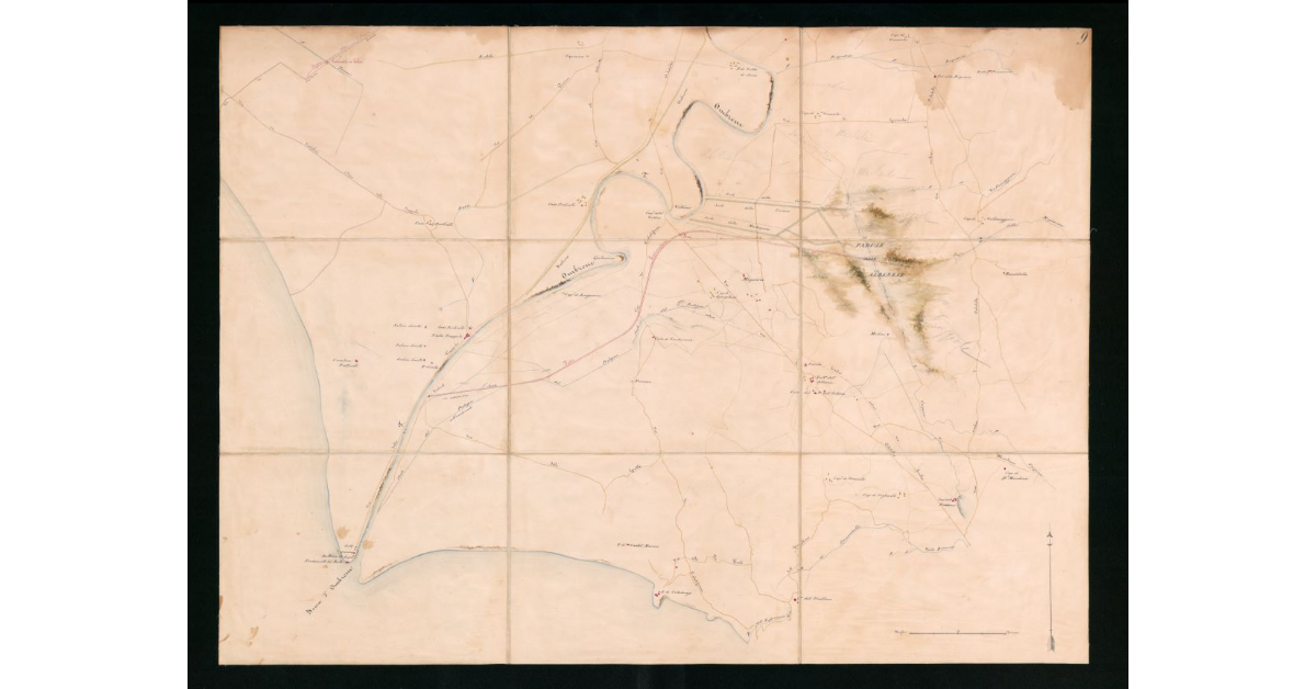 [Pianta della sezione meridionale della pianura grossetana dal tombolo delle Marze ai monti dell' Uccellina]