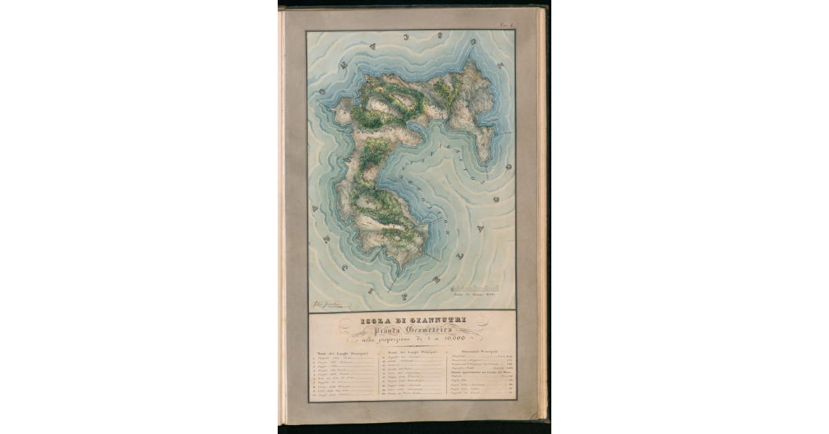 Tav.I - Isola di Giannutri Pianta geometrica nella proporzione di 1 a 10.000