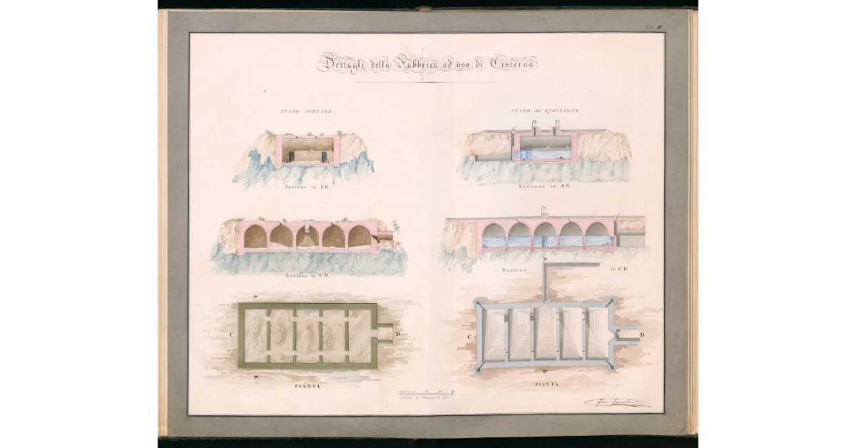 Tav.III - Dettagli della fabbrica ad uso di Cisterna