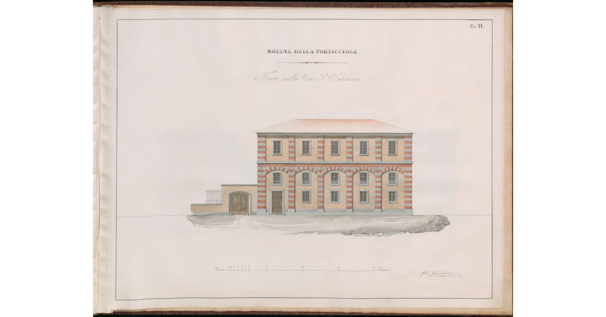 Tav.VI - Molina della Porticciola. Fronte sulla Via S. Salvatore