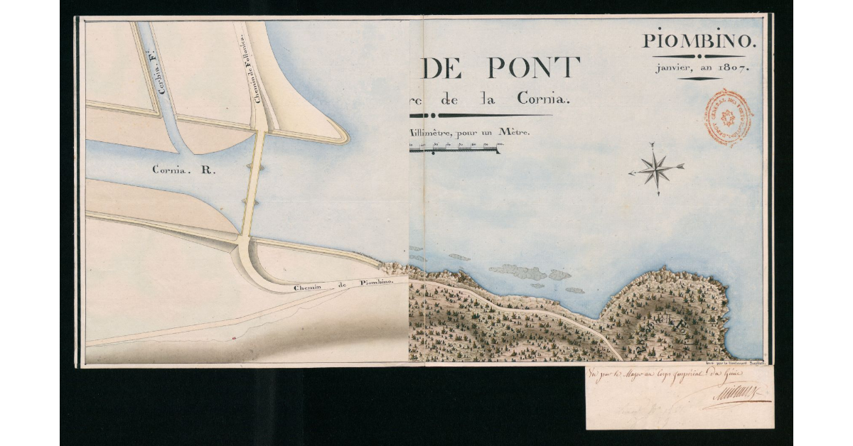 Projet de Pont sur l'embouchure de la Cornia