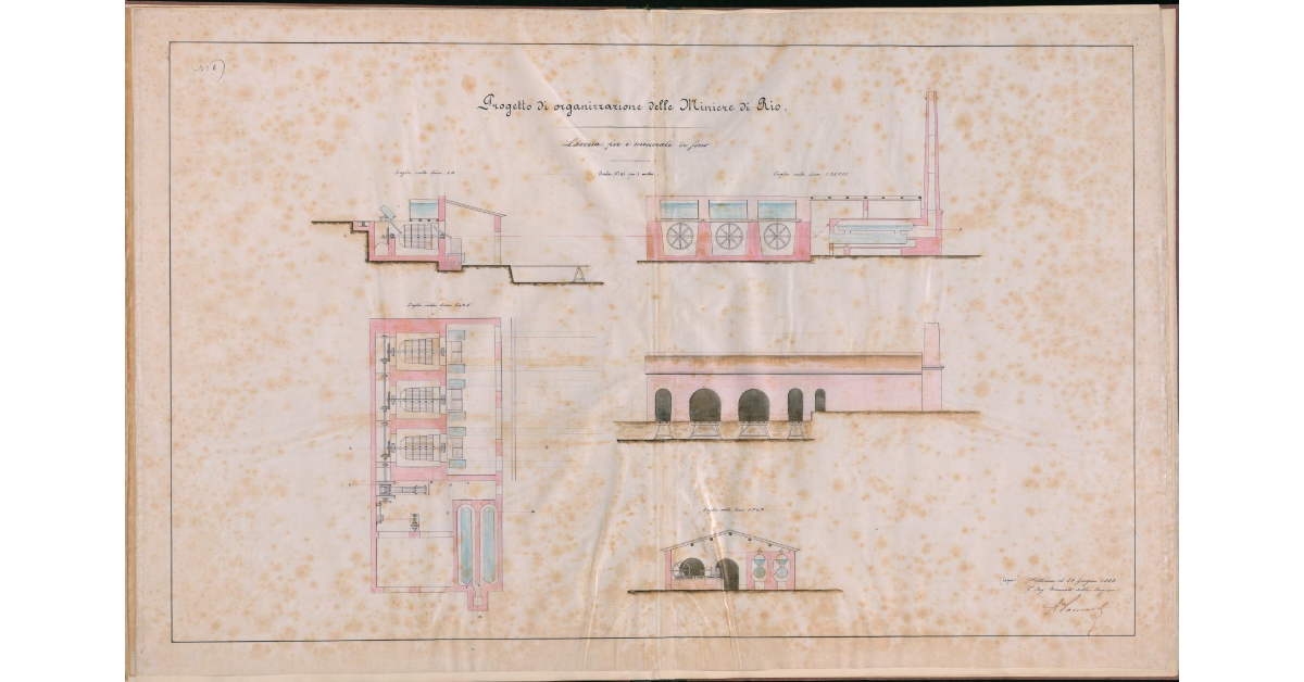 Tav.8 - Progetto di organizzazione delle Miniere di Rio. Laveria per i minerali di Ferro