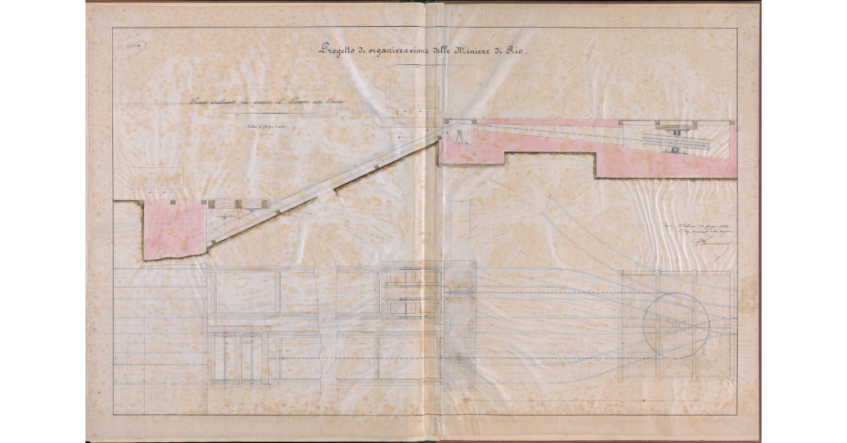 Tav.11 - Progetto di organizzazione dellla miniere di Rio. Piano inclinato per servire il piano della Croce