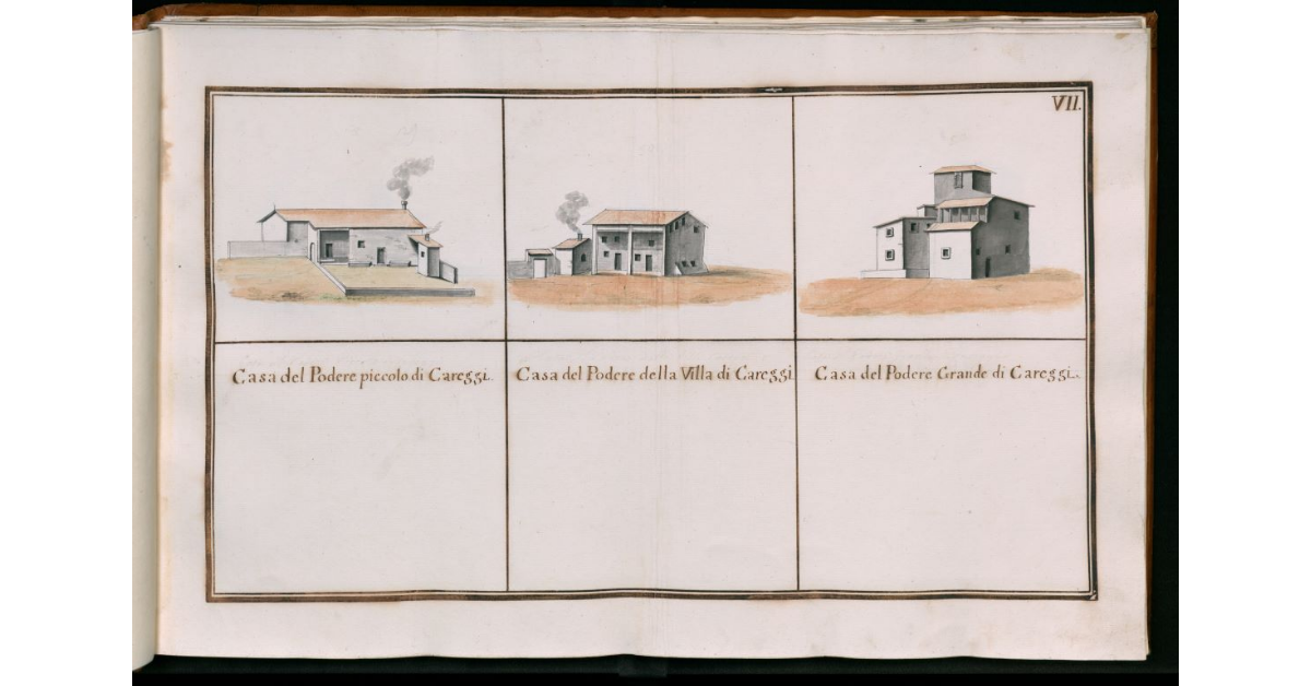 [Tav.VII - Casa del podere piccolo di Careggi - casa del podere della villa di Careggi - casa del podere grande di Careggi]